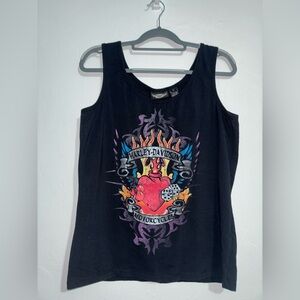 Harley Davidson Black Biker Graphic Tank Top
